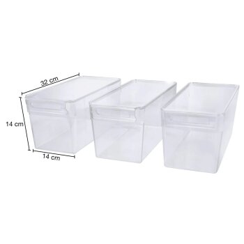 SILVERCREST® Kühlschrank Organizer mit Deckel, 3er Set - B-Ware Transportschaden Kosmetisch