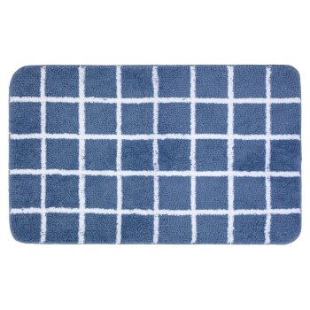 LIVARNO home Badezimmergarnitur-Set, 2-teilig (Teppich/ mit WC-Ausschnitt, Blau/Weiß) - B-Ware neuwertig