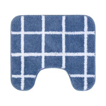 LIVARNO home Badezimmergarnitur-Set, 2-teilig (Teppich/ mit WC-Ausschnitt, Blau/Weiß) - B-Ware neuwertig
