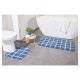 LIVARNO home Badezimmergarnitur-Set, 2-teilig (Teppich/ mit WC-Ausschnitt, Blau/Weiß) - B-Ware neuwertig