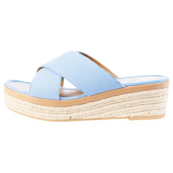 ESMARA® Damen Keilsandalen, im sommerlichen Bast-Look (Blau, 41) - B-Ware sehr gut