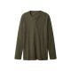 ESMARA MEN Herren Langarmshirt mit Knopfleiste (Olive, XL (56/58)) - B-Ware neuwertig