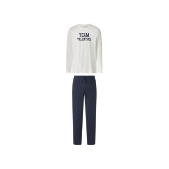 Esmara® MEN Herren Pyjama, M, weiß/dunkelblau -...