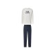 Esmara® MEN Herren Pyjama, M, weiß/dunkelblau - B-Ware neuwertig