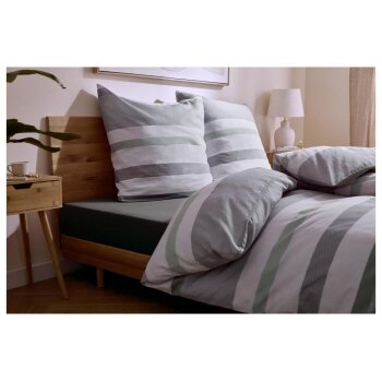LIVARNO® Jersey-Spannbettlaken-Set, 2 Stück, 180-200 x 200 cm (Dunkelgrau) - B-Ware neuwertig