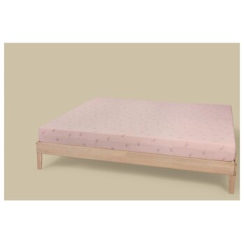 LIVARNO Spannbettlaken, 180-200 x 200 x 25 cm, Schmetterling/pink - B-Ware neuwertig