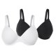 esmara® Damen Bügel-BH, 2 Stück, 90D, schwarz/weiß - B-Ware neuwertig