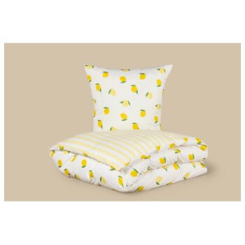 LIVARNO® Mikrofaser-Satin-Bettwäsche, 155 x 220 cm (Zitronen) - B-Ware neuwertig