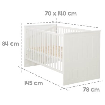 roba Kombi-Kinderbett Sylt, 70 x 140 cm, weiß - B-Ware neuwertig