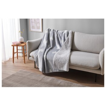 LIVARNO home Teddyfleece-Kuscheldecke, 140 x 180 cm (Grau) - B-Ware Transportschaden Kosmetisch