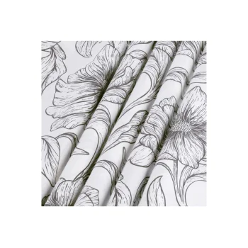 LIVARNO Home Edel Renforcé Bettwäsche, 200 x 220 cm, Blumen/weiß/grau - B-Ware neuwertig