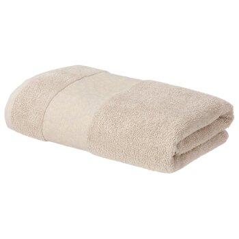 LIVARNO® Frottier-Duschtuch, 70 x 140 cm (grau/gemustert beige) - B-Ware neuwertig
