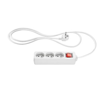 TRONIC® Steckdosenleiste, 3 Steckdosen, weiß -...