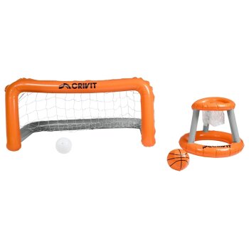 CRIVIT Aufblasbares Pool-Volleyballnetz / Aufblasbares Pool-Tor-und-Korb-Set - B-Ware