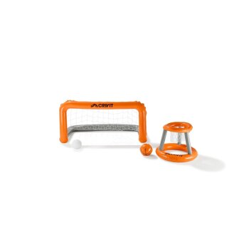 CRIVIT Aufblasbares Pool-Volleyballnetz / Aufblasbares Pool-Tor-und-Korb-Set - B-Ware
