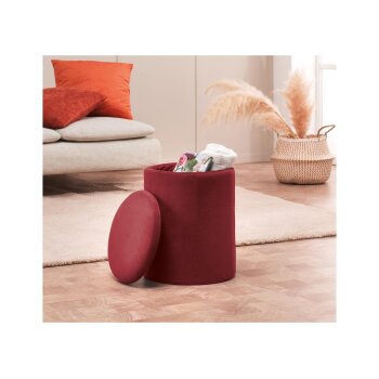 LIVARNO home Hocker, mit Staufach, Samt - B-Ware Transportschaden Kosmetisch