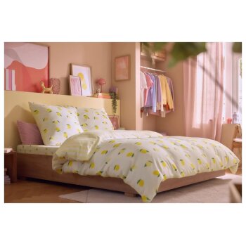 LIVARNO® Jersey-Spannbettlaken, 180 - 200 x 200 cm (Zitronen) - B-Ware neuwertig