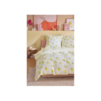 LIVARNO® Jersey-Spannbettlaken, 180 - 200 x 200 cm (Zitronen) - B-Ware neuwertig