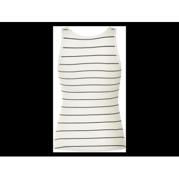 esmara® Damen Geripptes BH-Top, mit integrierten Cups (schwarz/weiß gestreift, L(44/46)) - B-Ware neuwertig