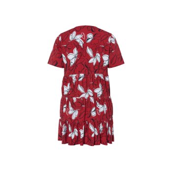 esmara® Damen-Kleid, mit Baumwolle, XXL,  gemustert/rot - B-Ware neuwertig