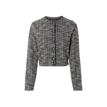 esmara® Damen-Blazer,  im Tweed-Design, 38, schwarz - B-Ware neuwertig