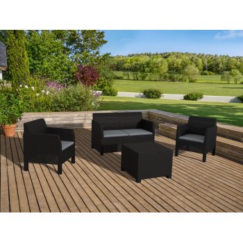 LIVARNO home Loungeset, 4-teilig, anthrazit - B-Ware neuwertig