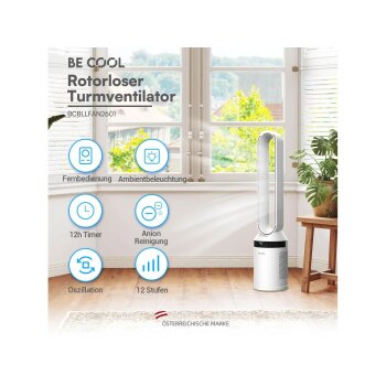 BE COOL Turmventilator »BCBLLFAN2601«, rotorlos, 103 cm - B-Ware sonstiges