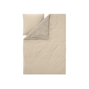 LIVARNO® Satin Wendebettwäsche, 140 x 200 cm, beige - B-Ware neuwertig