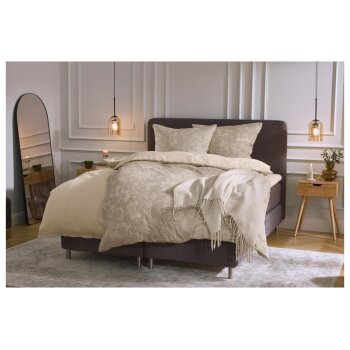 LIVARNO® Satin Wendebettwäsche, 140 x 200 cm, beige - B-Ware neuwertig