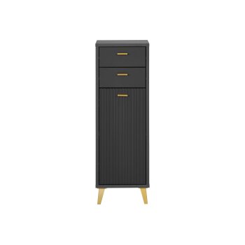 LIVARNO Home Bad-Seitenschrank, in Wellenoptik, anthrazit - B-Ware