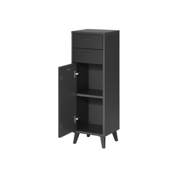 LIVARNO Home Bad-Seitenschrank, in Wellenoptik, anthrazit - B-Ware