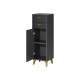 LIVARNO Home Bad-Seitenschrank, in Wellenoptik, anthrazit - B-Ware