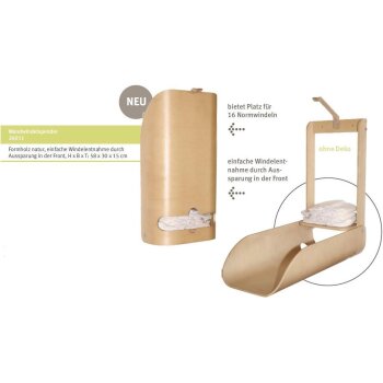 roba Windelspender, Windel- & Spielzeugorganizer, Holz natur - B-Ware