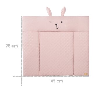 roba Wickelauflage soft roba Style rosa, 85 x 75 cm, abwischbar, mit Hasengesicht Lily  - B-Ware
