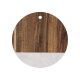 SILVERCREST® Schneidebrett Marmor / Holz, rund, braun/weiß - B-Ware neuwertig