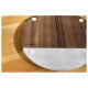 SILVERCREST® Schneidebrett Marmor / Holz, rund, braun/weiß - B-Ware neuwertig