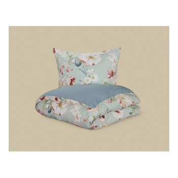 LIVARNO® Bettwäsche, Mikrofaser Satin, 140 x 200 cm, Blumen - B-Ware neuwertig