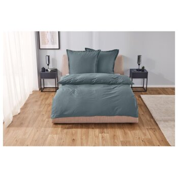LIVARNO home Bettwäsche, aus Lyocell-Satin, 200 x 220 cm, grau - B-Ware neuwertig