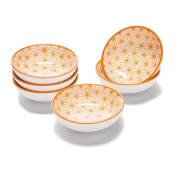 ERNESTO® Schüsseln/ Dipschälchen/ Porzellanlöffel, Porzellan (Dipschälchen/weiß/orange) - B-Ware sehr gut