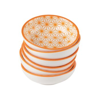 ERNESTO® Schüsseln/ Dipschälchen/ Porzellanlöffel, Porzellan (Dipschälchen/weiß/orange) - B-Ware sehr gut