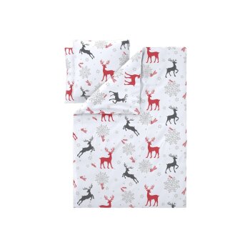 LIVARNO® Bettwäsche Fleece, 200 x 220 cm (Hirsche weiß) - B-Ware sehr gut