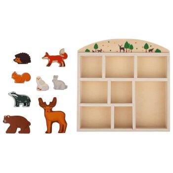 lupilu® Holztiere-Box Wald, Waldtiere - B-Ware neuwertig