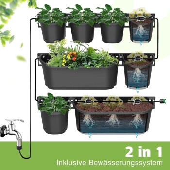 Ribelli Wandbepflanzung, 11-tlg, schwarz - B-Ware neuwertig