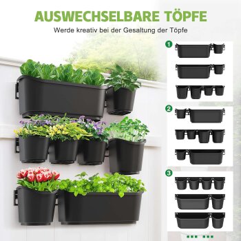 Ribelli Wandbepflanzung, 11-tlg, schwarz - B-Ware neuwertig