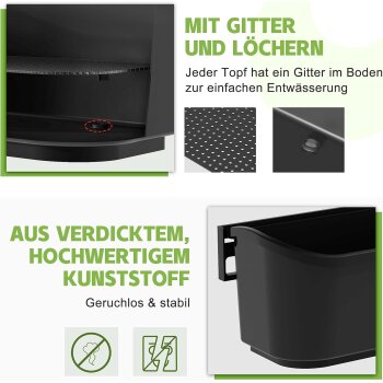 Ribelli Wandbepflanzung, 11-tlg, schwarz - B-Ware neuwertig