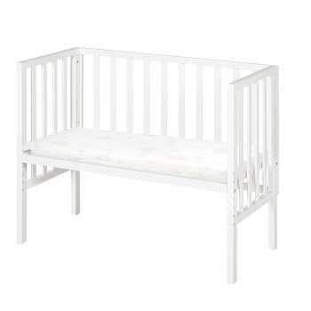 roba safe asleep® Beistellbett, 2in1 mit Barriere, holz/weiß - B-Ware Transportschaden Kosmetisch