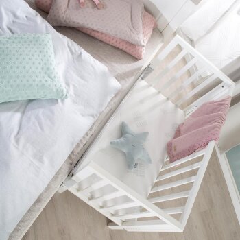 roba safe asleep® Beistellbett, 2in1 mit Barriere, holz/weiß - B-Ware Transportschaden Kosmetisch