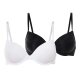 esmara® Damen-Bügel-BHs, 2-Stück, mit verstellbaren Trägern, 85C, schwarz/weiß - B-Ware neuwertig