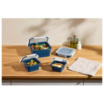 SILVERCREST® Frischhaltedosen-Sets mit Klickverschluss Silikon (Quadrat 4tlg.) - B-Ware sehr gut