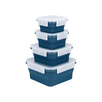 SILVERCREST® Frischhaltedosen-Sets mit Klickverschluss Silikon (Quadrat 4tlg.) - B-Ware sehr gut